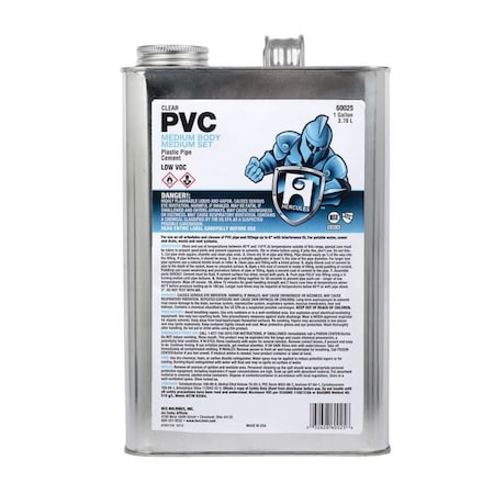 PVC Solvent Cement, Low VOC, 1 Gal, Liquid, Clear